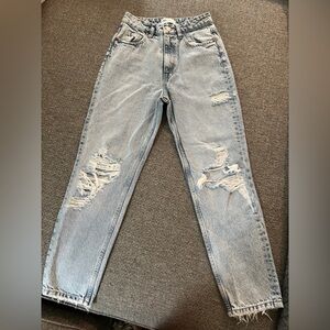 Mom fit zara distressed jeans